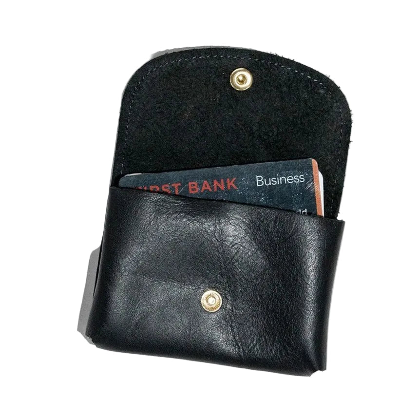 Ida Mini | Signature Black Leather Card Holder Wallet