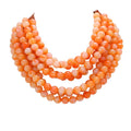 Women's Chunky Multi-Strand Beaded Statement Necklace with Magnetic Clasp